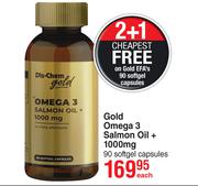 Dis-Chem Gold Omega 3 Salmon Oil + 1000mg 90 Softgel Capsules-Each