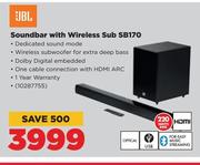 JBL Soundbar With Wireless Sub SB170