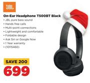 JBL On Ear Headphone T500BT Black