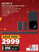 Sony 400W 5.1 Ch Dolby Soundbar HT-S20R