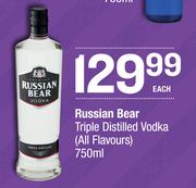 Russian Bear Triple Distilled Vodka-750ml Each