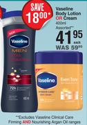 Vaseline Body Lotion Or Cream Assorted-400ml Each