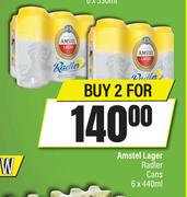 Amstel Lager Radler Cans-For 2 x 6 x 440ml