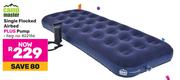 Camp Master Single Flocked Airbed Plus Pump