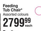 Baby Things Feeding Tub Chair Assorted Colours-Each