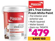 Plascon True Colour fresh White Paint-20Ltr