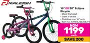 Raleigh 16" Or 20" Eclipse Bicycle-Each