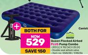 Camp Master Queen Flocked Airbed Plus Pump Combo-For Both