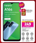 Oppo A16s 4G Smartphone-On 1.2GB Red Top Up Core More Data