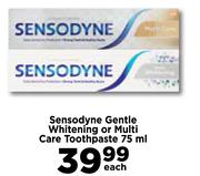 Sensodyne Gentle Whitening Or Multi Care Toothpaste-For 75ml Each