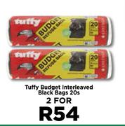 Tuffy Budget Interleaved Black Bags-For 2 x 20s Pack