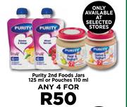 Purity 2nd Foods Jars 125ml Or Pouches 110ml-For Any 4