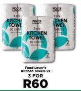 Food Lover's Kitchen Towels-For 3 x 2s Pack