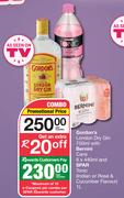 Gordon's London Dry Gin 750ml With Bernini Cans 6x440ml & Spar Tonic 1L-Per Combo