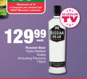 Russian Bear Triple Distilled Vodka (Including Flavours)-750ml Each