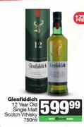 Glenfiddich 12 Year Old Single Malt Scotch Whisky-750ml