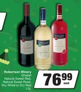 Robertson Winery Chapel, Natural Sweet Red,Natural Sweet Rose,Dry White Or Dry Red-1.5L Each
