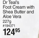Dr Teal's Foot Cream With Shea Butter & Aloe Vera-227g