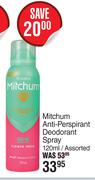 Mitchum Anti Perspirant Deodorant Spray Assorted-120ml