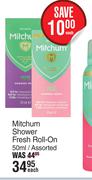 Mitchum Shower Fresh Roll On Assorted-50ml Each