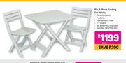 Rio 3 Piece Folding Set (White)-Each