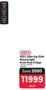 Defy 559L Side By Side Nature Light Frost Free Fridge DFF536