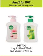 Dettol Liquid Hand Wash (All Variants)-For 2 x 200ml