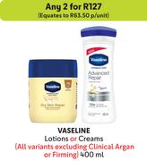 Vaseline Lotions Or Creams-For 2 x 400ml