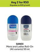 Sanex Mens & Ladies Roll On (All Variants)-For Any 2 x 50ml