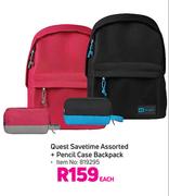 Quest Savetime Assorted + Pencil Case Backpack-Each
