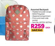 Assorted Backpack-Each