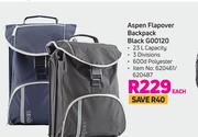 Aspen Flapover Backpack (Black) G00120-Each