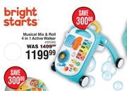 Bright Starts Musical Mix & Roll 4 In 1 Active Walker