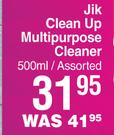 Jik Clean Up Multipurpose Cleaner Assorted-500ml 