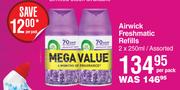 Airwick Freshmatic Refills Assorted-2 x 250ml Per Pack