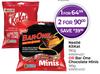 Nestle Kitkat 180g Or Bar One Chocolate Minis 189g-Each