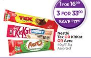Nestle Tex Or Kitkat Or Aero-For 3 x 40g/41.5g 