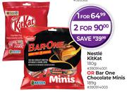 Nestle Kitkat 180g Or Bar One Chocolate Minis 189g-For 2