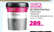 Simple Choice White PVA Paint-20L Each