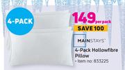 Mainstays Hollowfibre Pillow-4's Per Pack