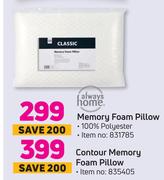 Always Home Contour Memory Foam Pillow