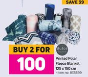 Dulce Home Printed Polar Fleece Blanket 125 x 150cm-For 2