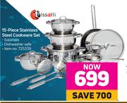 Tissolli 15 Piece Stainless Steel Cookware Set