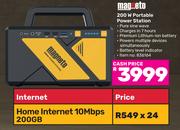 Magneto 200W Portable Power Station-Home Internet 10 Mbps 200GB