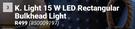 K.Light 15W LED Rectangular Bulkhead Light