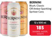 Bernini Blush, Classic Or Amber Sparkling Spritzer Cans-12 x 500ml