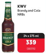KWV Brandy & Cola NRBs-24 x 275ml