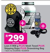 Lean X 908g + Mesh Towel + Skipping Rope + Drawstring Bag-Per Set