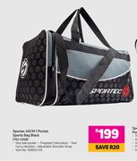 Sportec 40cm 1 Pocket Sports Bag (Black) 702-40SB