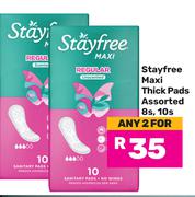 Stayfree Maxi Thick Pads Assorted-For Any 2 x 8s/10s Pack
